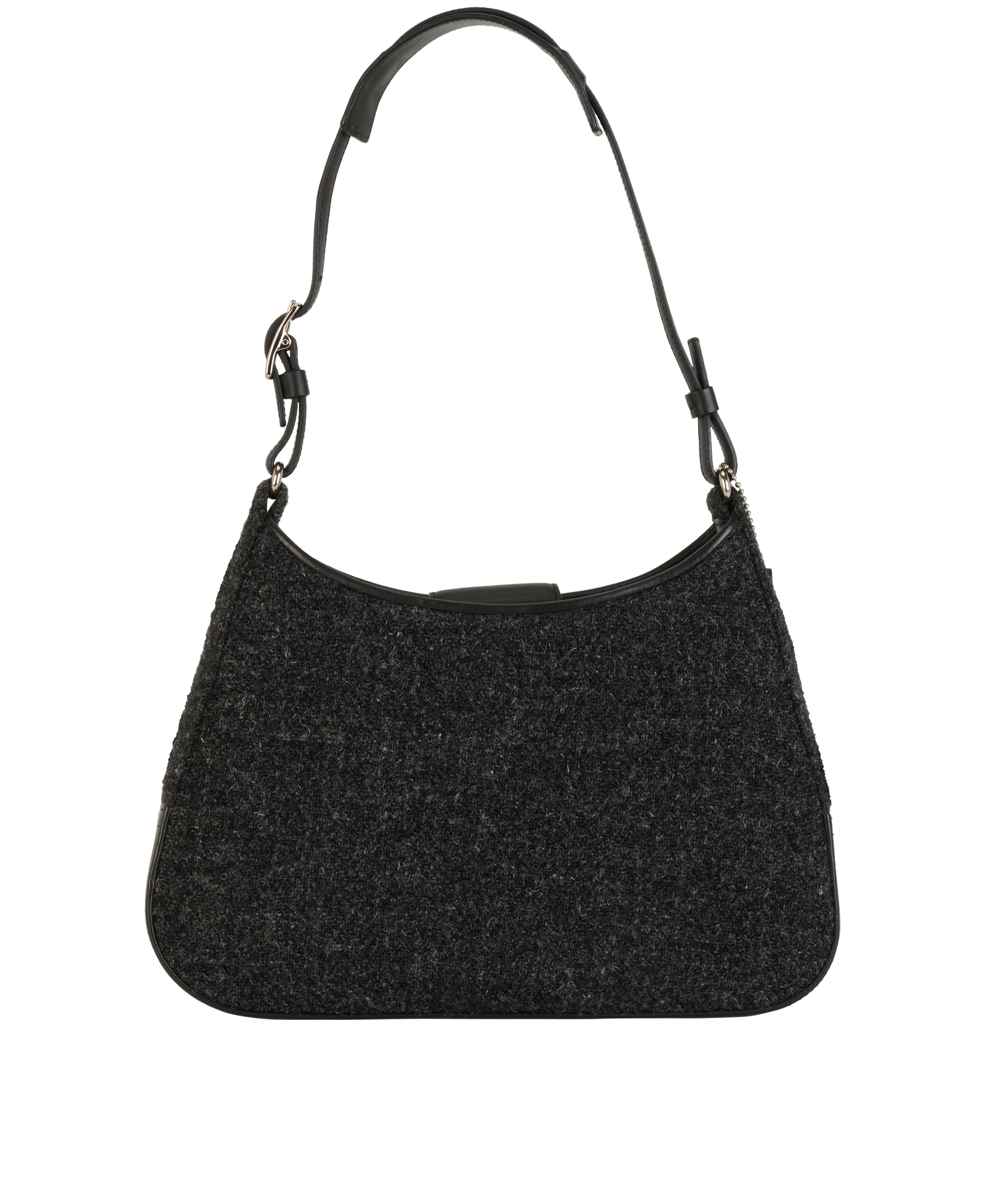 Vintage Legacy West Shoulder Bag, &pound;150, Handbags, Black, Leather/Wool, Back view